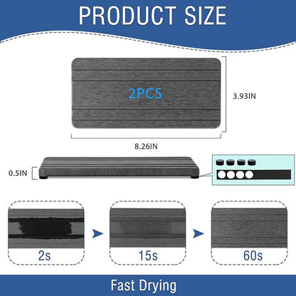 2PCS Water Absorbing Stone Tray, Quick Drying Diatomite Stone Sink Tray, Water Absorbent Diatomite Coasters for Kitchen Sink, Bathroom Counter Hand Soap Dish Toothbrush Holders