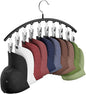 Hat Hangers for Closet, Metal 1 Pack Hat Organizer Holder for Hanger Closet Display, Hat Racks for Baseball Caps w/10 Clips, Hat Holder for Ball Caps & Accessories, for Men Women, Black