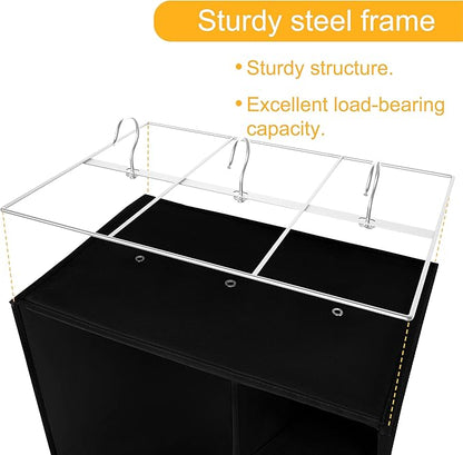 Hanging Shoe Closet Storage Organizer, 15 Sections Closet Organizers and Storage Shelves Shoe Rack Holder Hanger, Black
