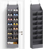 Lifewit 8 Tier Over the Door Shoe Organizer with 15 Large Deep Pockets, Fabric Hanging Shoes Shelf for Closet, Dorm Storage, Fit Up to 16 Pair Shoe Rack Holder for Sneakers, Boots, Gray