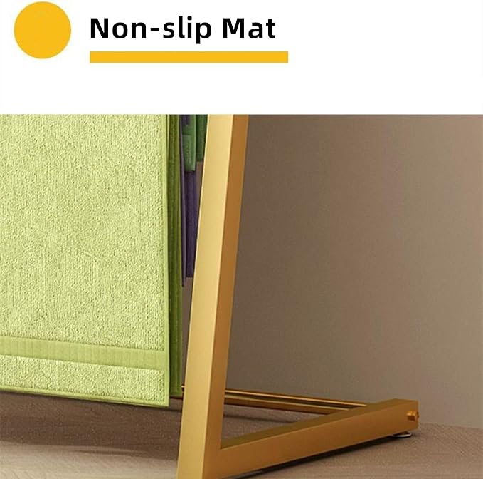 Multi Purpose Silk Scarf Display Stand, Large Capacity Hijab Rack, Floor Standing Pants Storage Organizer, Space Saving, for Home/Cloakroom/Retail Stores,Gold,100x40x145cm