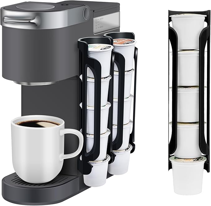 kedofa K Cup Holder for Keurig: Coffee Pod Holder for Counter Small Space, Space Saving K pod Storage Organizer - Kcup holders for Wall Mount (2, Black)