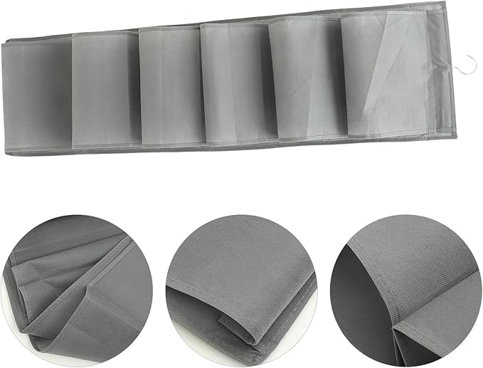 Compartment Hanging Shoe Storage Bag Gray Non-woven Over Door Organizer with Pockets for Socks Underwear Bras Space-saving Closet Wall Hanging Organizer