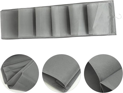 Compartment Hanging Shoe Storage Bag Gray Non-woven Over Door Organizer with Pockets for Socks Underwear Bras Space-saving Closet Wall Hanging Organizer
