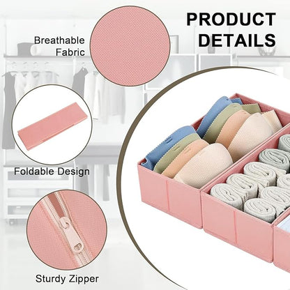 DIMJ Drawer Organizer for Clothing, 18 Pack Fabric Drawer Organizer Bins, Foldable Sock Organizer for Drawer, Dresser Organizer for Clothes, Socks, Bra, Tie