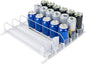 Drink Organizer for Fridge - Self Pushing Glide Refrigerator Drink Organizer, Adjustable Width Soda Dispenser Spring Loaded Beverage Storage, 5 Row