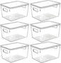 Clear Plastic Storage Bins with Lids, Perfect for Kitchen Organization or Pantry Organization and Storage, Stackable Fridge Organizer Bins, Storage Containers for Organizing, Cabinet Organizers