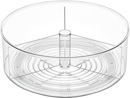 Divided Drink Packet Organizer, Largr Rotating Clear Lazy Susan Turntable for Powdered Drink Mix, Water Drink Packet Holder, Water Flavor Packet, Coffee, Tea – Space-Saving Countertop Organizer