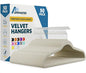 Lifemaster Velvet Non-Slip Hangers - 50 Pieces Non-slip Coat Hanger Set with 360° Swivel Hook, Space-Saving, Sleek Design, Keep Closet Organized, Smooth Velvet Finish, Lightweight Construction - Ivory