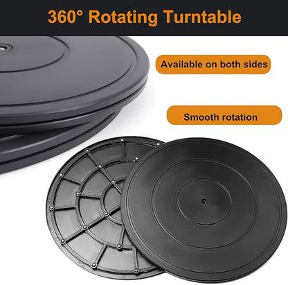 2 PCS 16 Inch Lazy Susan Turntable Heavy Duty Rotating Swivel Stand Lazy Susan with Steel Ball Bearings Flat Base Stand for TV/Computer/Monitor/Arts/Crafts/Bonsai/Statue/Cabinet Organizer