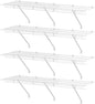 HAUSHOF Closet Shelves Wall Mounted 4-Pack, 4ft x 16in White Metal Wire Shelving for Laundry Room, Closet, Basement Organization and Storage