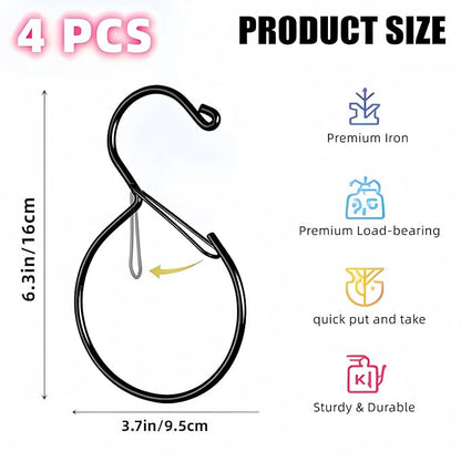 4 Pack Belt Hanger, Belt Hanger for Closet, Rust-Proof Belt Organizer for Closet, Holds Ties, Scarves, hat, Bags & Accessories, Black