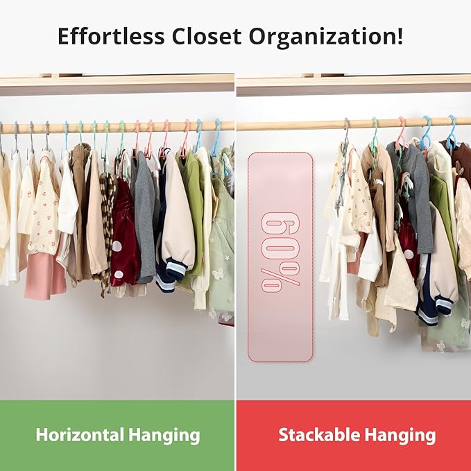 Baby Hangers 20 Pack Mix Colors, Adjustable Plastic Hanger for Baby Children Clothes, Suitable for Infant Toddlers Nursery Kids 11.4" Clothes Hangers