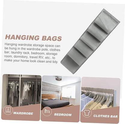 Hemobllo Over Door Hanging Shoe and Underwear Storage Bag Organizer Compartment Non Woven Closet Hanging Organizer for Wardrobes and Door Storage Gray