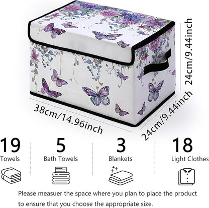 Stackable Clothes Storage Bins with Lids,Closet Organizers Fabric Box for Home and Office,Blanket Clothes Organizers,Under Bed Storage Containers 3 Pack.