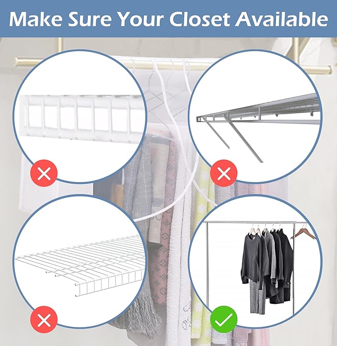 SLEEPING LAMB Hanging Closet Cover for Storage Dustproof Shoulder Cover Garment Protector for Clothes, Coats, Suits, Dresses, 2 Pack, White