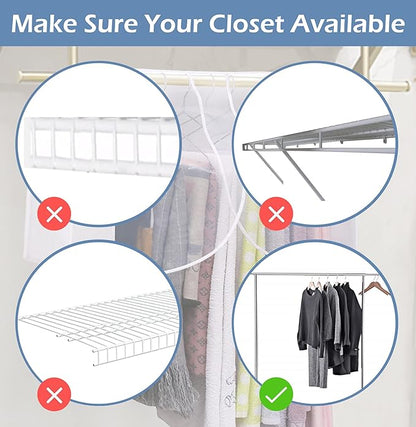 SLEEPING LAMB Hanging Closet Cover for Storage Dustproof Shoulder Cover Garment Protector for Clothes, Coats, Suits, Dresses, 2 Pack, White