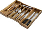 MyGift Expandable Premium Acacia Wood Kitchen Drawer Organizer – Adjustable Flatware, Silverware, Cutlery and Utensil Storage Tray for Kitchen Drawers