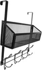 PRETYZOOM Door Organizer with Hooks Multi-Tier Storage Rack for Bathroom and Kitchen Waterproof Mesh Hanging Basket Easy Installation Fits Most Doors