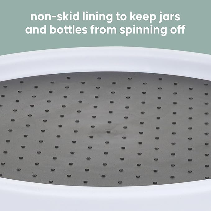 Kitchen Spaces Two-Tier Lazy Susan Organizer, Cabinet Turntable Shelf Storage for Kitchen and Pantry Items, Great for Spices or Condiments, Non-Skid, Sturdy with Full Spin, White