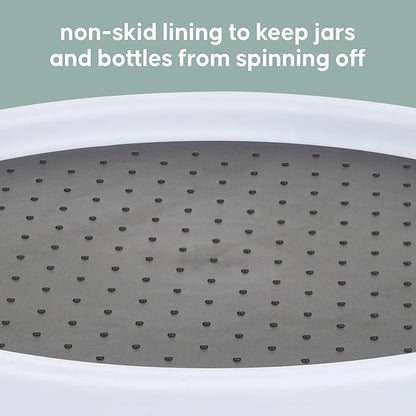 Kitchen Spaces Two-Tier Lazy Susan Organizer, Cabinet Turntable Shelf Storage for Kitchen and Pantry Items, Great for Spices or Condiments, Non-Skid, Sturdy with Full Spin, White