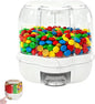 Rotating Candy Dispenser, Candy Dispenser 360° Rotating with 6 Compartments, Christmas Countertop, Large Capacity Grain Storage Container, for Rice, Cereals, Snack, Candies (Small,WHITE)