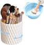 YLYZ Makeup Brush Holder with Cleaning Bowl, Makeup Brush Organizer Cosmetic Display Cases, Hair Brush Holder for Vanity, White
