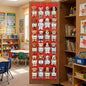 24 Pocket Classroom Reading Buddies Storage Organizer over The Door Hanging Small Stuffed Animal Holder with Card Blank Name Tags Classroom Pocket Chart for Preschool Kindergarten Reading Corner