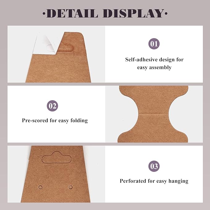 500pcs Jewelry Display Cards with Adhesive,1.7*4.7inch Necklace Display Cards with 500pcs Packaging Bags Jewelry Holder Cards Hanging for Earring Hair Band Keychain Scrunchies (500pcsBlack)