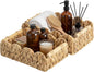 StorageWorks Toilet Paper Basket 2 Pack, Back of Toilet Basket with Wooden Handles, Small Wicker Decorative Scalloped Baskets for Organizing, Living Room Storage, Natural Water Hyacinth