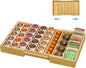 Coffee Pod Holder Drawer, Bamboo K Cup Holder Compatible with Nespresso Vertuo Capsules, 25-45 K Cup Drawer Organizer for Coffee Station Home Office and Kitchen (Bamboo)