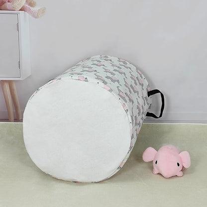 Round Waterproof Laundry Basket,Laundry Hampers with Handle,Gift Basket,Suitable for Children's Room and Toy Storage (Elephant calf)