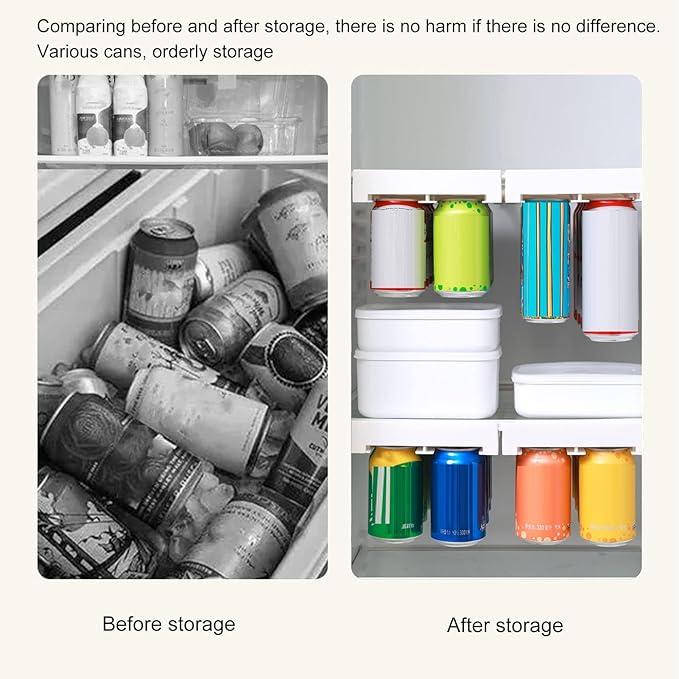 Hanging Fridge Soda Can Organizer, Fridge Drink Can Holder, Drink Beverage Dispenser Rack for Refrigerator, Refrigerator Storage Rack