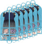 KEEGH Clear Garment Bags for Dance Costumes 40 inch Dance Garment Bags for Dancers Hanging Clothes for Closet Storage, with 4 Zipper Pockets for Dance Competitions, Ballet, Theatre, 6 Pack, Blue