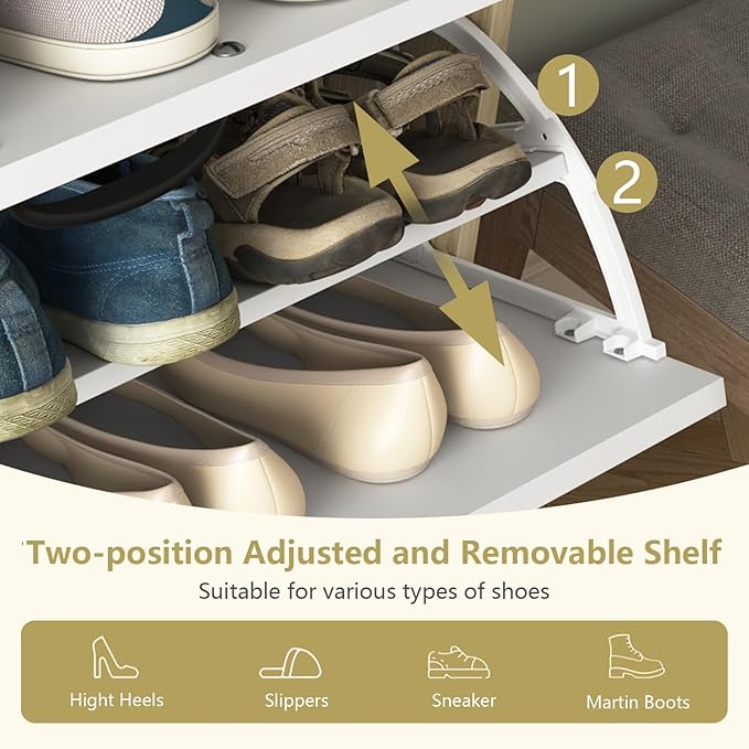 VERYKE Shoe Storage Cabinet for Entryway with 3 Flip Drawers and 2 Top Drawers,Large Shoe Rack Organizer Cabinet for Closet,Hallway