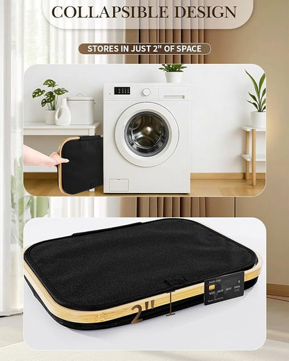 Laundry Hamper with Wheels, 110L Large Clothes Hamper with Removable Inner Bag, Collapsible Dirty Clothes Basket for Dorm, Rolling Dirty Clothes Basket for, Bedroom, Bathroom, Laundry Room
