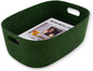 Welaxy Large Felt Storage Basket with Handles, Open Bin for Shelves, Books, Toys, Laundry & Home Organization (Forest Green)