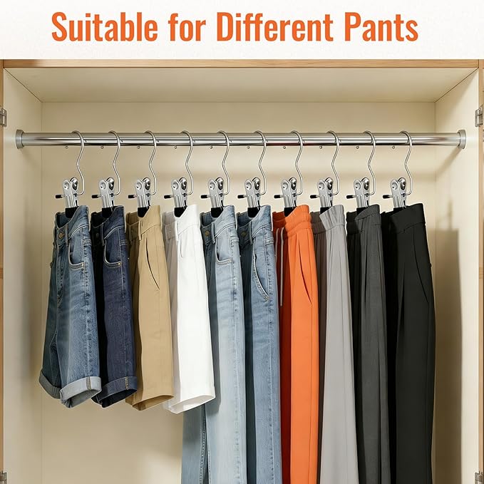 30 Pack Pants Hangers with Clip, Legging Organizer for Closet, Yoga Pants Hangers, Space Saving Hanging Closet Organizer and Storage for Socks, Panties, Underwear, Pants and Jeans (Black1)