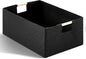 Cinnvoice 1 Pack Fabric Storage Bins for Closet Shelves, Rectangle Wardrobe Organizer with Handle, Collapsible Shelves Storage Basket for Sorting Clothes and Toy (Black,15 x 10.6 x 6 Inch)