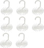 AUEAR, 8 Pack 360 Degree Rotating Scarf Hanger 20 Hooks Twirl Plastic Ties for Women Men Home Bedroom Supplies (White)