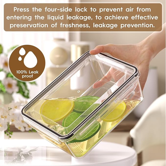 KEMETHY 50 PCS Food Storage Containers with Lids Airtight, Total 629oz, BPA-free, Food-grade, Eco-friendly Material, Leak Proof Plastic Containers, Microwave/Dishwasher Safe
