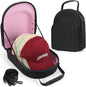 GERMUN Hard baseball hat case, Hat Carrier Travel Case with Adjustable Shoulder Strap, Hat cap case for 6 Baseball Caps - Perfect for Traveling & At-Home Storage (Black with Pink)