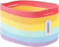 ECDYQXVU Cotton Rope Storage Basket, 15x10x9 Inches, Woven Basket for Shelves, Clothes, Towels, Books, and Laundry, Rainbow (1 Pack)