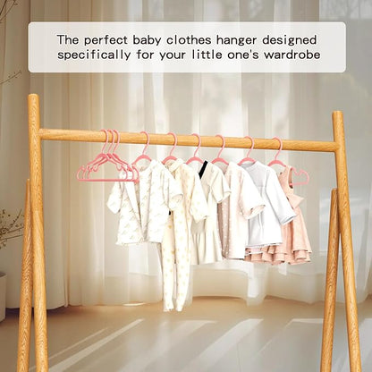 60 Pack Baby Plastic Hangers,12.83" Ultra-Thin,Non-Slip Hangers for Children. Ideal for Closets and Nurseries.Designed for Newborns and Children's Clothing,Including Trousers,Coat,Dresses.(Pink)