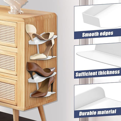 2 Pcs Floating Shoe Display Shelves for Wall Mount,H-Type Sturdy Levitating Shoe Wall Shelf,Sneaker Holders Rack for Shoes Collectors Advertising Exhibition Shoe Store Show Shoe Shelf for Wall White