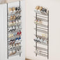 SWTYMIKI Over the Door Shoe Organizer - Adjustable 8 Tier Hanging Shoe Rack Organizer, Metal Heavy Duty Behind Door Storage or Wall Mount Shoes Shelf for Flats, Heels, Sneakers, Boots, Black