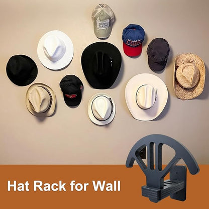 Adjustable Cowboy Hat Rack Holder, Wooden Cowboy Hat Wall Mount Stand for Wall Can Keeps Original Shape of Hat, 4-Speed Adjustable Western Hat Display, for Fedoras Hat Cowboy Hat Sun Hats