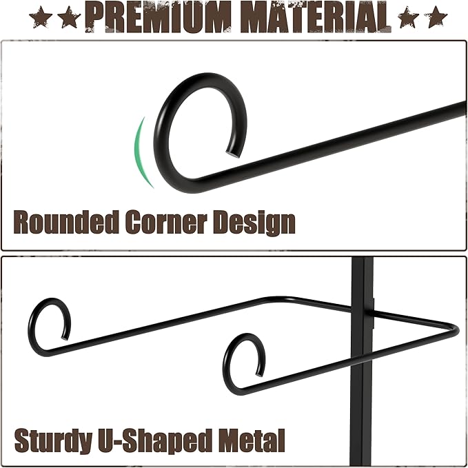 Alyoen Cowboy Hat Rack for Wall, Cowboy Hat Holder Wall Mount Holds Up to 6 Hats, Metal Hat Organizer Storage Hanger, Western Room Decor for Fedoras, Sun Hat