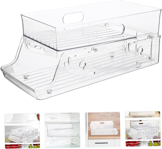 Fridge Can Dispenser Soda Rack for Refrigerator Large Capacity Can Organizer