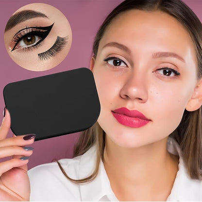 Eyelash Storage Case, 3 Layer False Eyelash Travel Case Fake Eye Lash Cases with Mirror Makeup Storage Box Empty Cosmetic Organizer Box Lash Packaging Can Store 3 Pairs (Black)